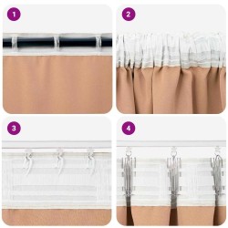Rideaux 2 pcs Marron clair 260 x 140 cm Polyester 