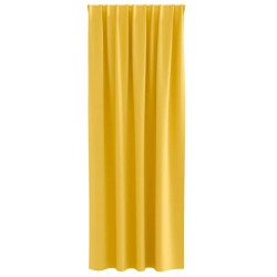 Rideaux 2 pcs jaune moutarde 260 x 140 cm Polyester 