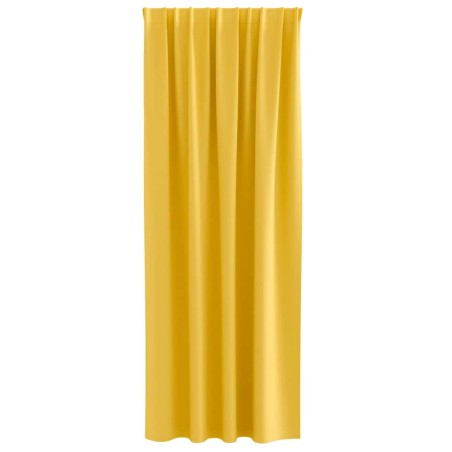 Rideaux 2 pcs jaune moutarde 260 x 140 cm Polyester 