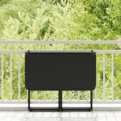 Table de jardin pliante noir 90 x 51 x 75 cm polyrotin 