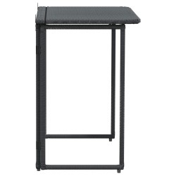 Table de jardin pliante noir 90 x 51 x 75 cm polyrotin 