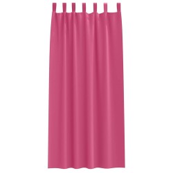 Rideaux avec des rideaux 2 pcs Rose vif 245 x 140 cm Polyester 