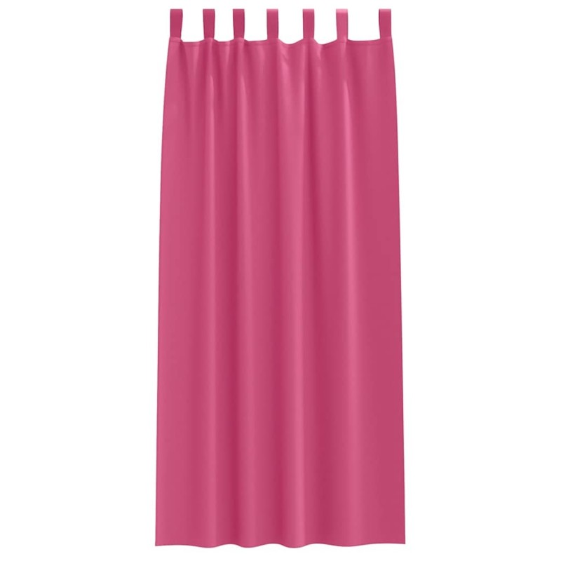 Rideaux avec des rideaux 2 pcs Rose vif 245 x 140 cm Polyester 