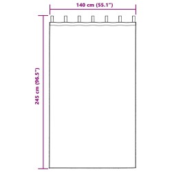 Rideaux avec des rideaux 2 pcs Taupe 245 x 140 cm Polyester 