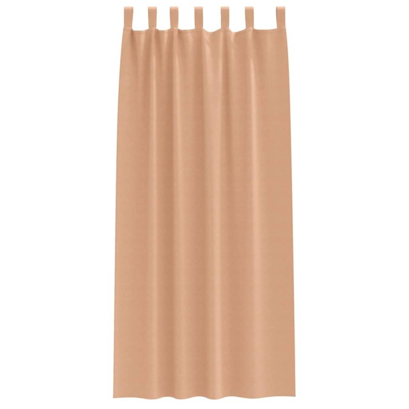 Rideaux 2 pcs Marron clair 245 x 140 cm Polyester 