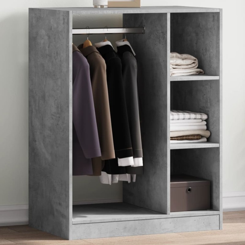 Garde-robe gris béton 77x48x102 cm bois d'ingénierie Garde-robe gris béton 77x48x102 cm bois d'ingénierie