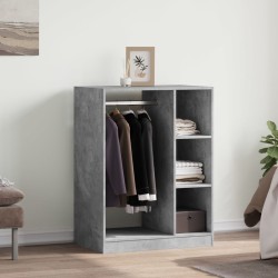 Garde-robe gris béton 77x48x102 cm bois d'ingénierie 