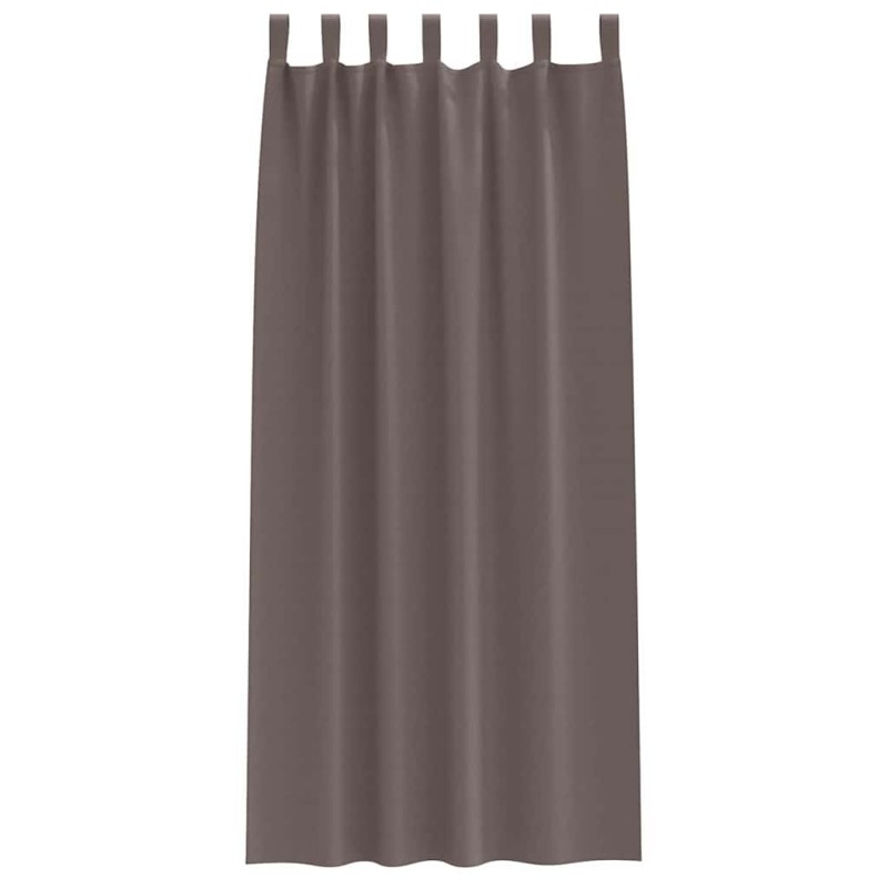 Rideaux 2 pcs Marron foncé 245 x 140 cm Polyester 