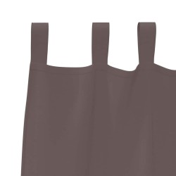 Rideaux 2 pcs Marron foncé 245 x 140 cm Polyester 