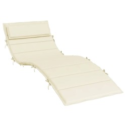 Coussin de chaise longue crème 180x60x4 cm tissu oxford 