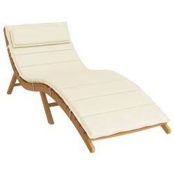 Coussin de chaise longue crème 180x60x4 cm tissu oxford 