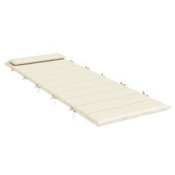 Coussin de chaise longue crème 180x60x4 cm tissu oxford 