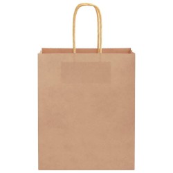 Sacs en papier 250 pcs avec poignées marron 18x8x22 cm 