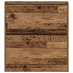 Buffet à chaussures avec tiroir escamotable bois ancien 80x21x87,5 cm 