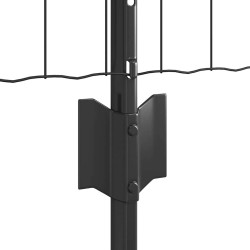 Clôture Euro avec 5 poteaux en U Gris 0,8x10 m Acier 