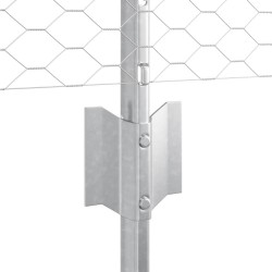Poteaux de Clôture 5 pcs U-Channel 40 cm Acier Galvanisé 
