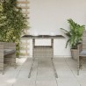 Table de jardin dessus en verre gris 80x80x75 cm résine tressée 
