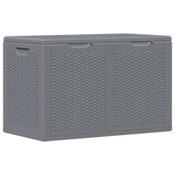 Boîte de rangement de jardin gris PP rotin 180 L 