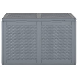 Boîte de rangement de jardin gris PP rotin 180 L 