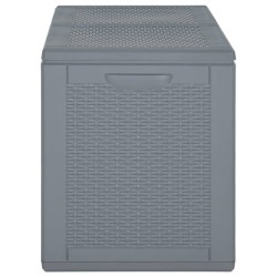 Boîte de rangement de jardin gris PP rotin 180 L 