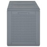 Boîte de rangement de jardin gris PP rotin 180 L 