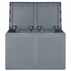 Boîte de rangement de jardin gris PP rotin 180 L 