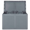 Boîte de rangement de jardin gris PP rotin 180 L 