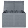 Boîte de rangement de jardin gris PP rotin 180 L 