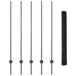 Poteaux de Clôture 10 pcs U-Channel Gris 140 cm Acier 