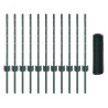 Poteaux de clôture 11 pcs U-Channel Vert 60 cm Acier 