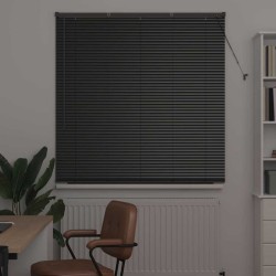 Store de Fenêtre avec des rideaux Autre Noir 80 x 130 cm Aluminium 