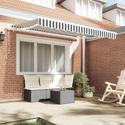 Tissu de Remplacement d'Auvent pour Cadre 3x2 m Anthracite et Blanc 