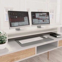 Support de moniteur Blanc 100 x 24 x 13 cm Bois d'ingénierie 