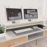 Support de moniteur Blanc 100 x 24 x 13 cm Bois d'ingénierie 