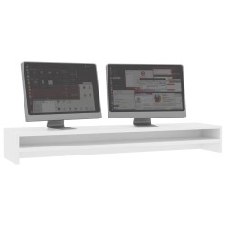 Support de moniteur Blanc 100 x 24 x 13 cm Bois d'ingénierie 
