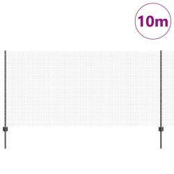 Clôture soudée avec 10 poteaux gris 1,2x10 m en acier 
