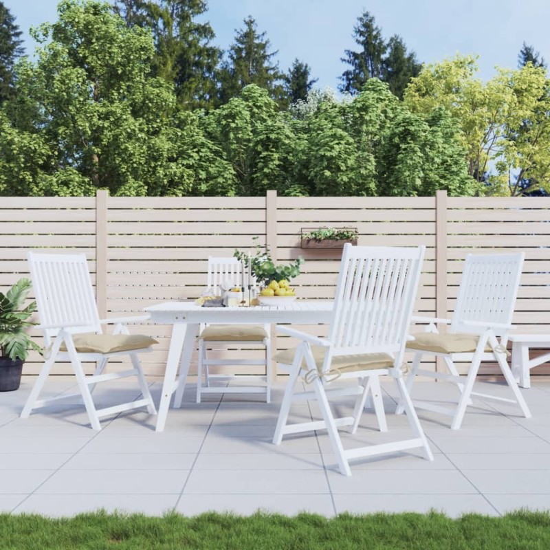 Coussins de chaise lot de 4 beige 40x40x7 cm tissu oxford 