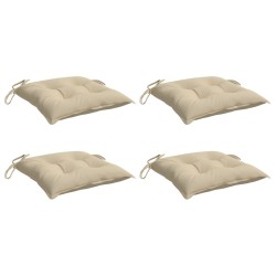Coussins de chaise lot de 4 beige 40x40x7 cm tissu oxford 