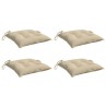 Coussins de chaise lot de 4 beige 40x40x7 cm tissu oxford 