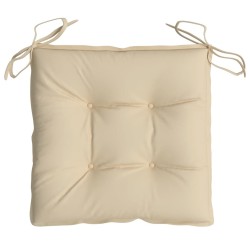 Coussins de chaise lot de 4 beige 40x40x7 cm tissu oxford 