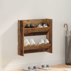 Cabinets à chaussures muraux Vieux bois 60 x 18 x 60 cm 