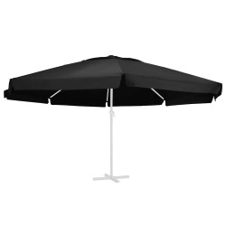Tissu de remplacement pour parasol d'extérieur Noir 610 cm 