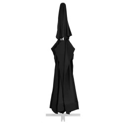 Tissu de remplacement pour parasol d'extérieur Noir 610 cm 