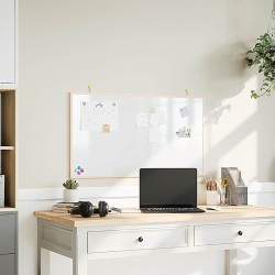 Tableau blanc magnétique avec cadre bois de pin massif 100x55cm 
