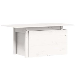 Table de jardin blanc 100x50x75 cm bois massif de pin 
