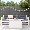 Table de jardin blanc 100x50x75 cm bois massif de pin 