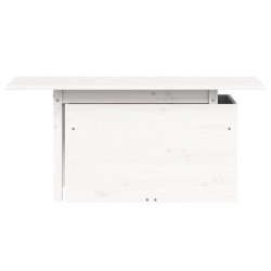 Table de jardin blanc 100x50x75 cm bois massif de pin 