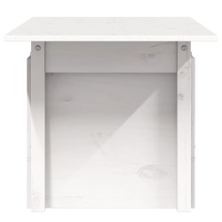 Table de jardin blanc 100x50x75 cm bois massif de pin 