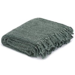 Couverture Coton 160 x 210 cm Vert foncé  