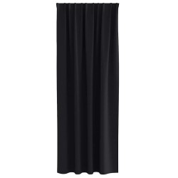 Rideaux avec des rideaux 2 pcs Noir 260 x 140 cm Polyester 